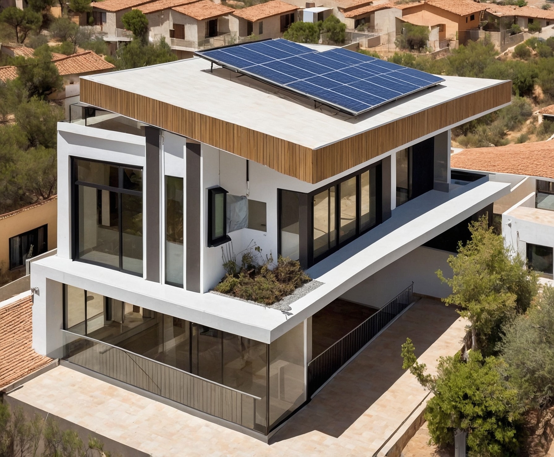 Instalación de paneles solares en vivienda urbana