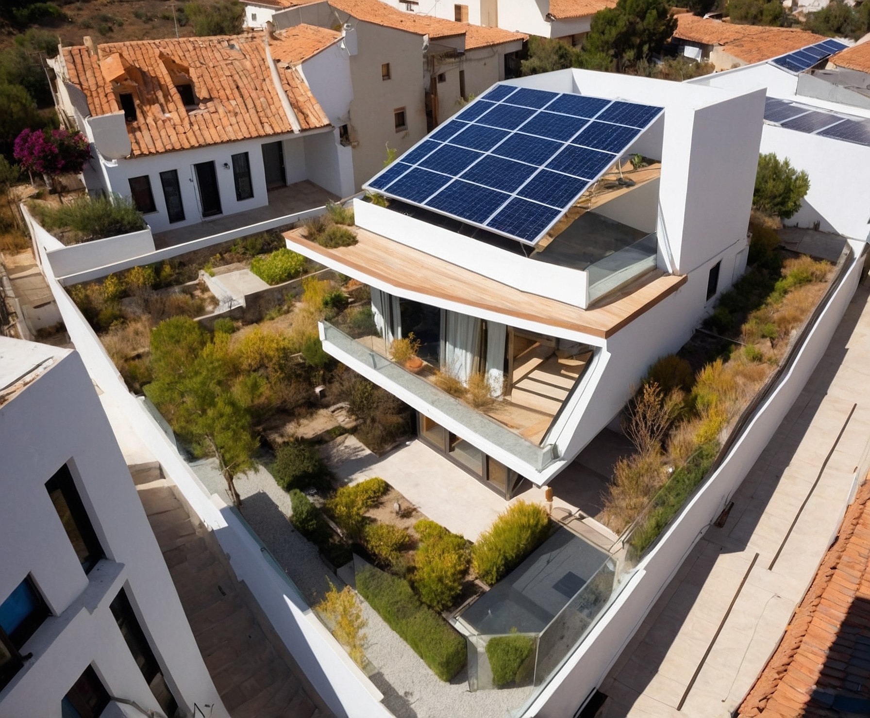 Instalación de placas solares en hogar urbano